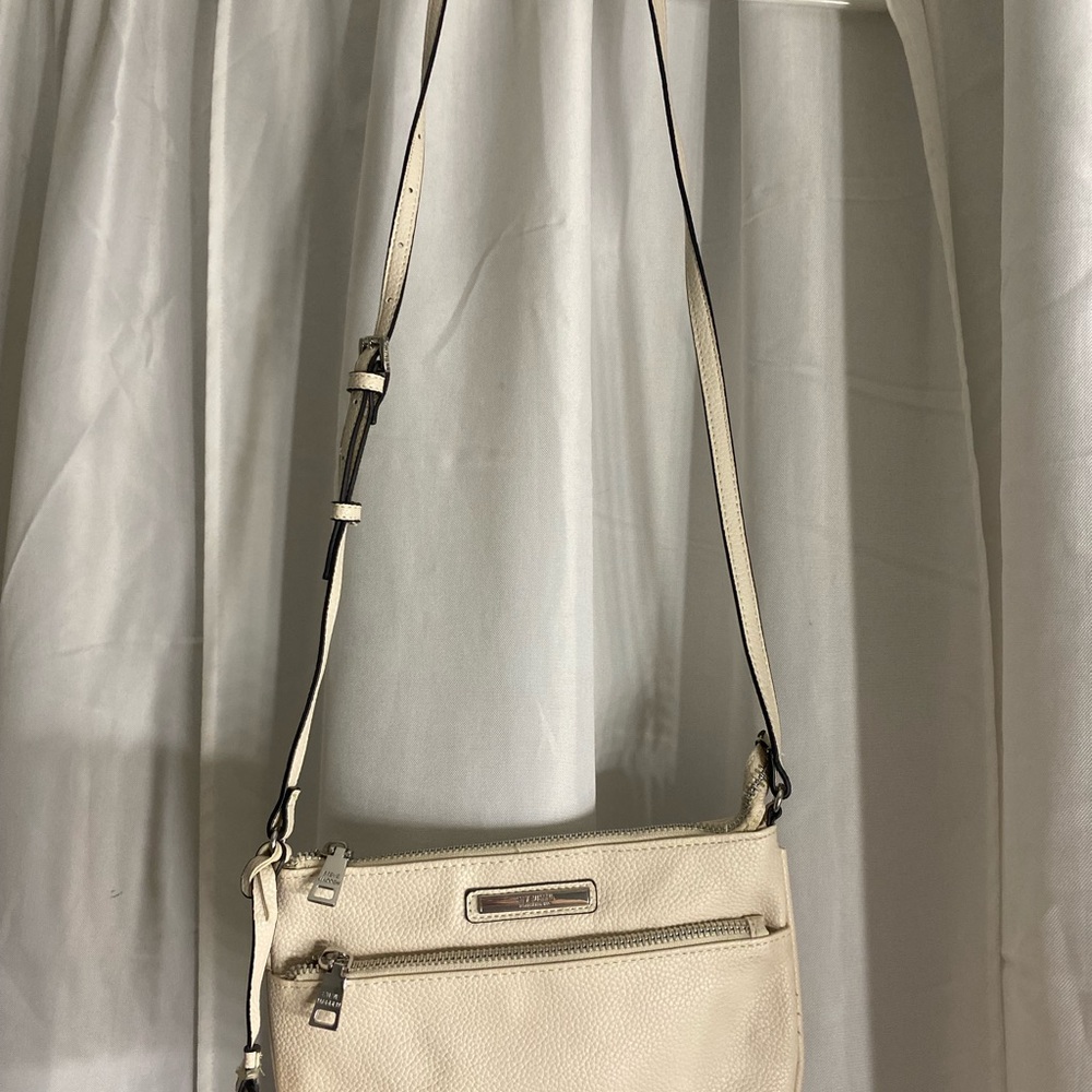 Steve Madden Cream Crossbody Bag with Gold Accents